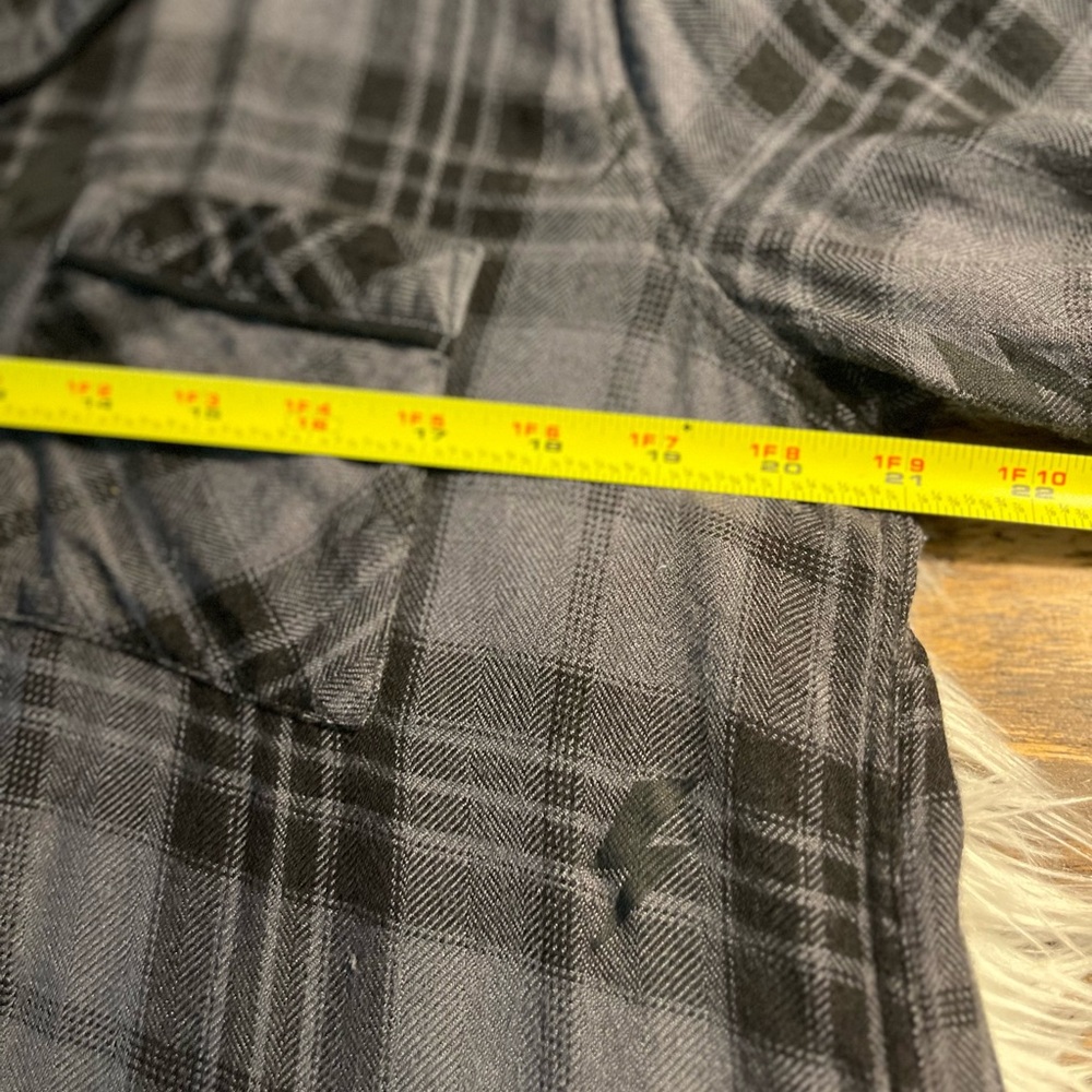 Rails Kellen Charcoal Jet Lightning cropped flannel lounge shirt - Picture 12 of 14